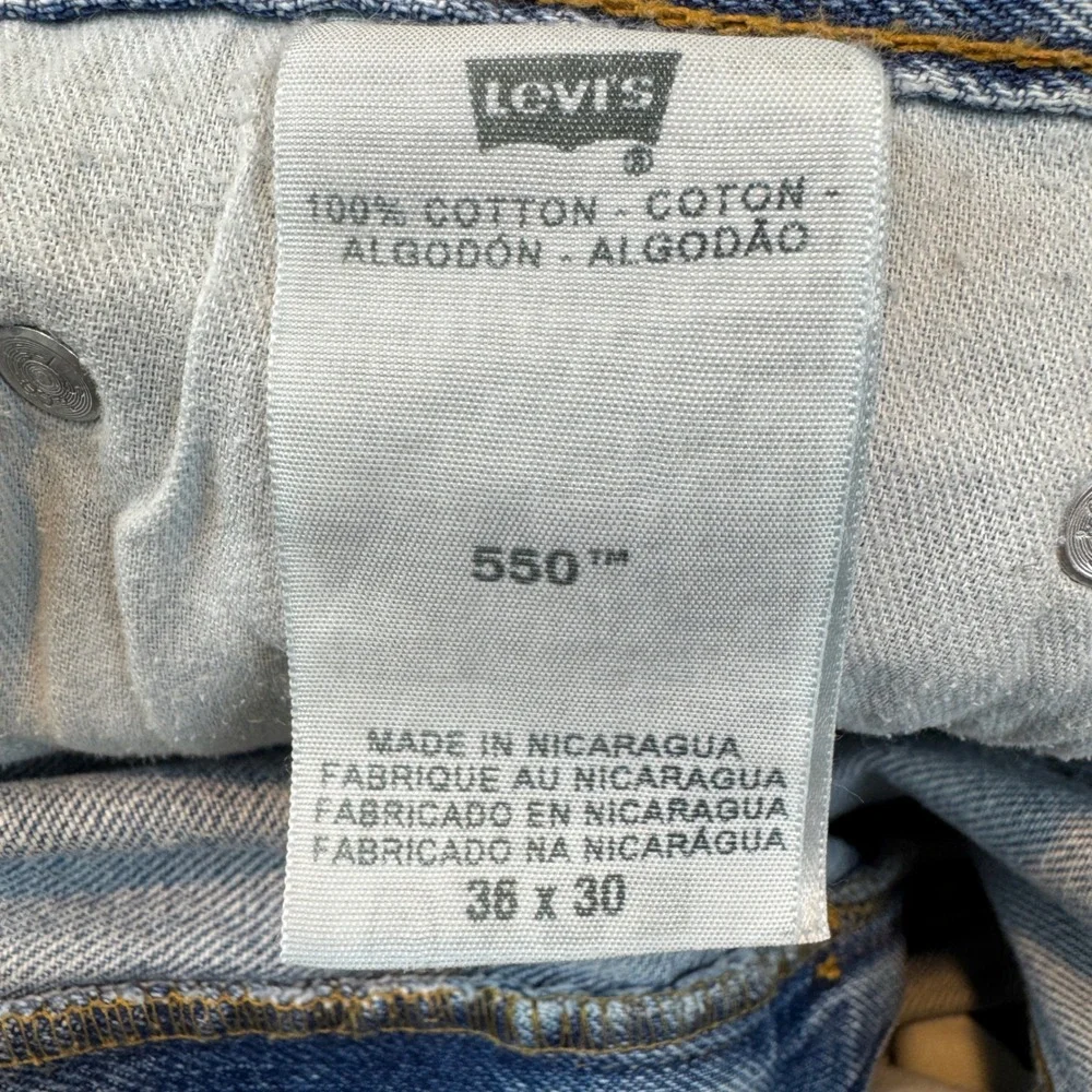 Levis 36x30 550 Relaxed Fit Jeans Mens Light Blue Denim Tapered Leg